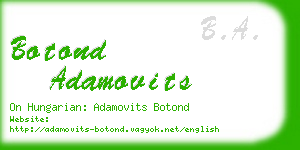 botond adamovits business card